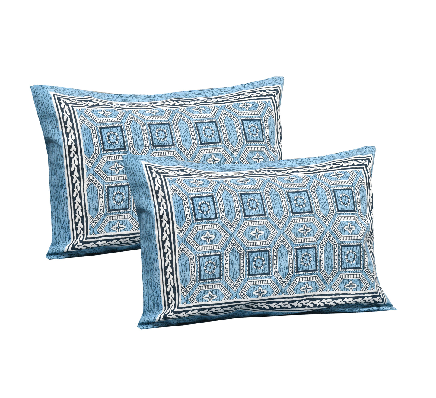 King Cotton Geometric Blue Serenity