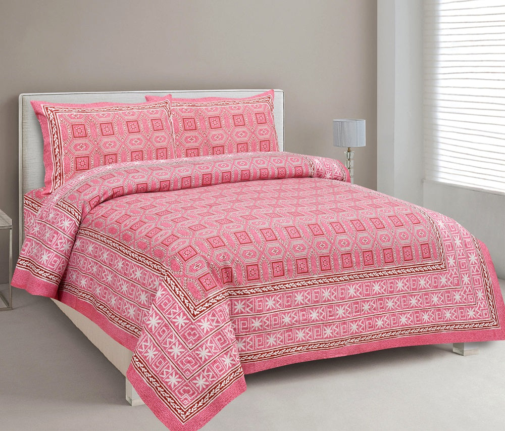 King Cotton Geometric Pink Serenity