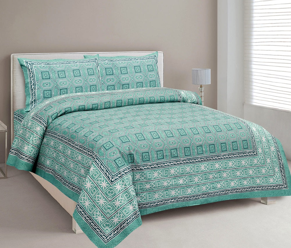 King Cotton Geometric Aqua Serenity