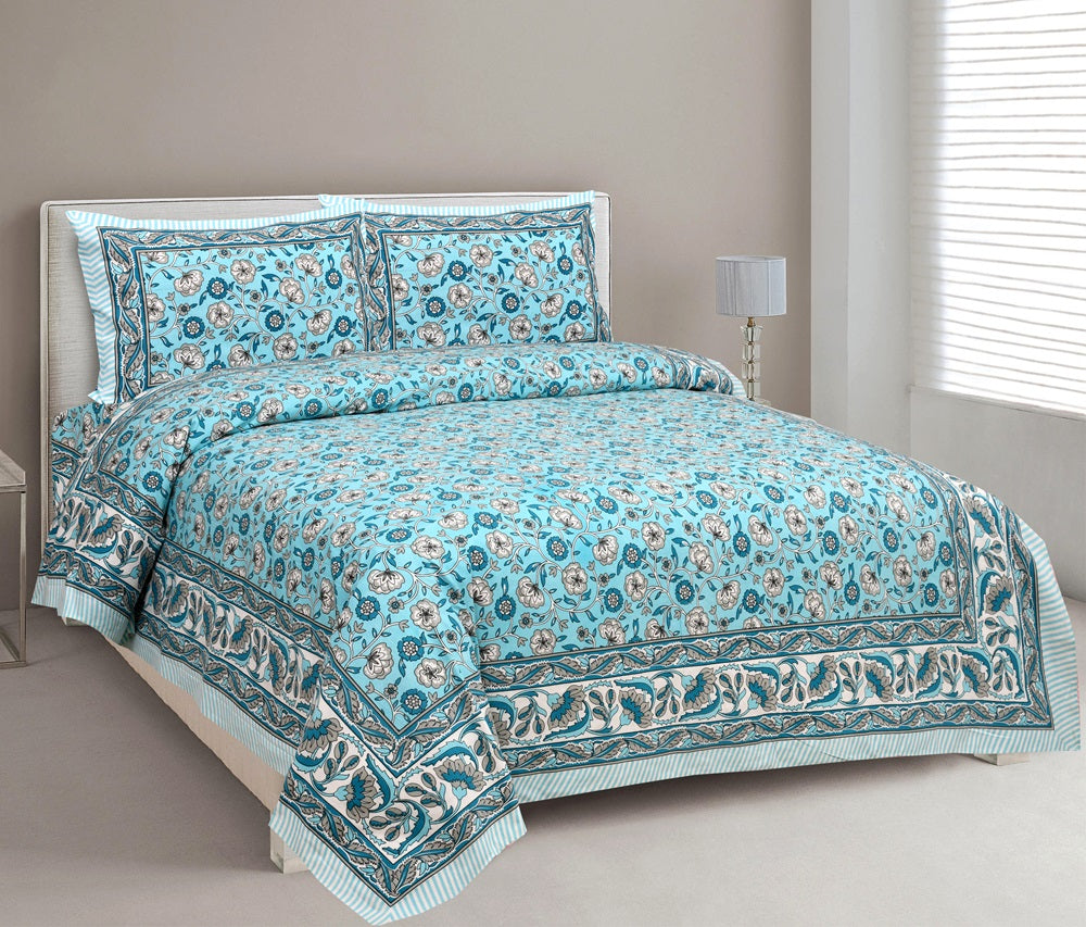 King Cotton Blooming Aqua Floral