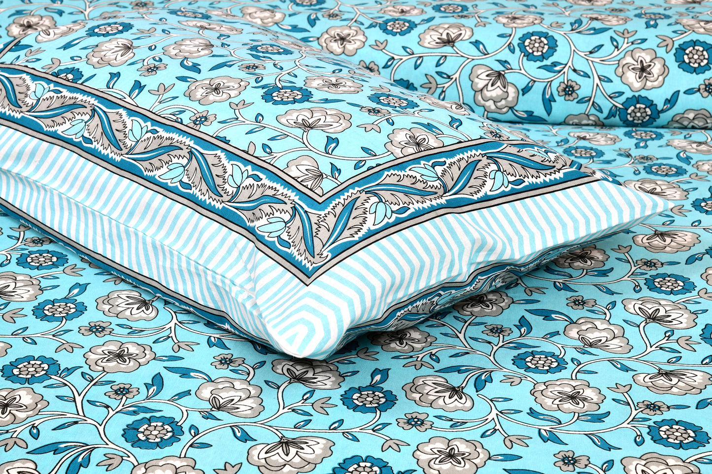 King Cotton Blooming Aqua Floral