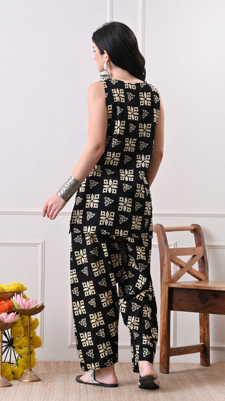 Black Batik Farshi Salwar Set