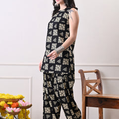 Black Batik Farshi Salwar Set