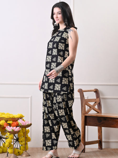 Black Batik Farshi Salwar Set
