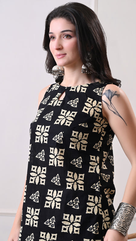 Black Batik Farshi Salwar Set