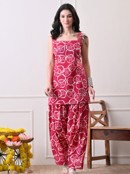 Pink Circle Farshi Salwar Set