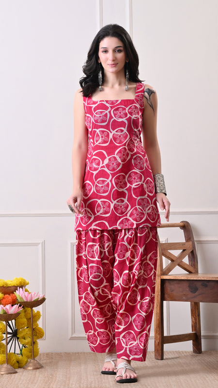 Pink Circle Farshi Salwar Set