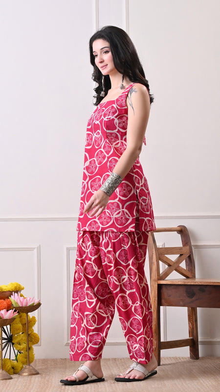 Pink Circle Farshi Salwar Set