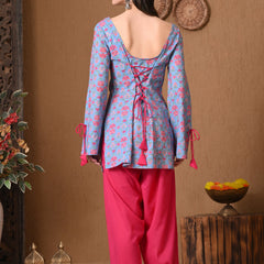 Powder Blue Jaal Farshi Salwar Set