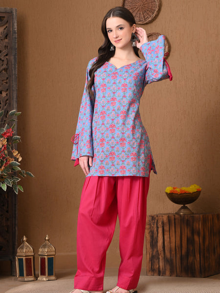 Powder Blue Jaal Farshi Salear Set