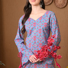 Powder Blue Jaal Farshi Salwar Set