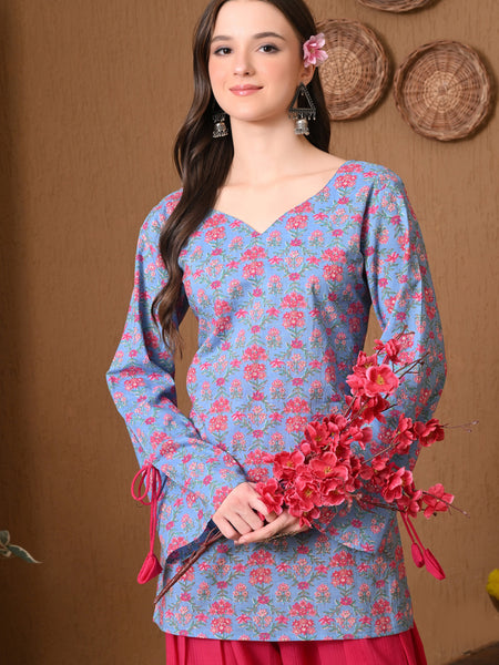 Powder Blue Jaal Farshi Salear Set