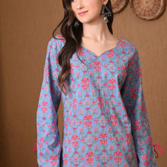 Powder Blue Jaal Farshi Salwar Set