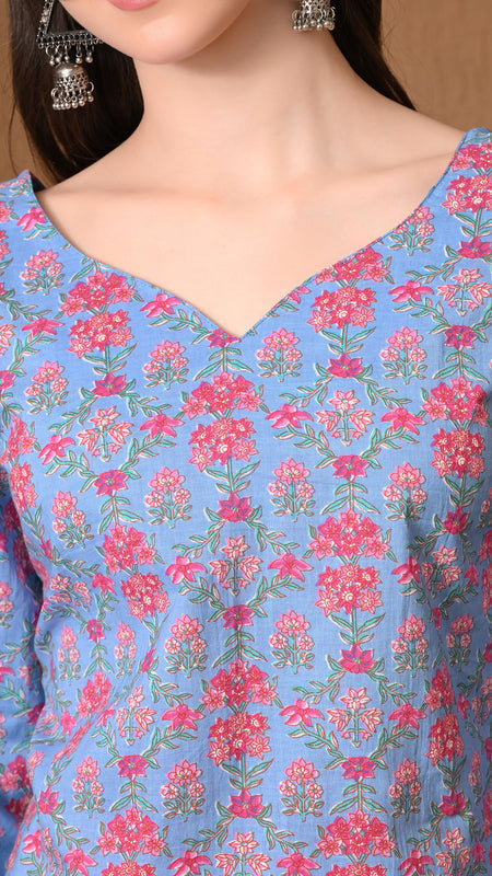 Powder Blue Jaal Farshi Salwar Set