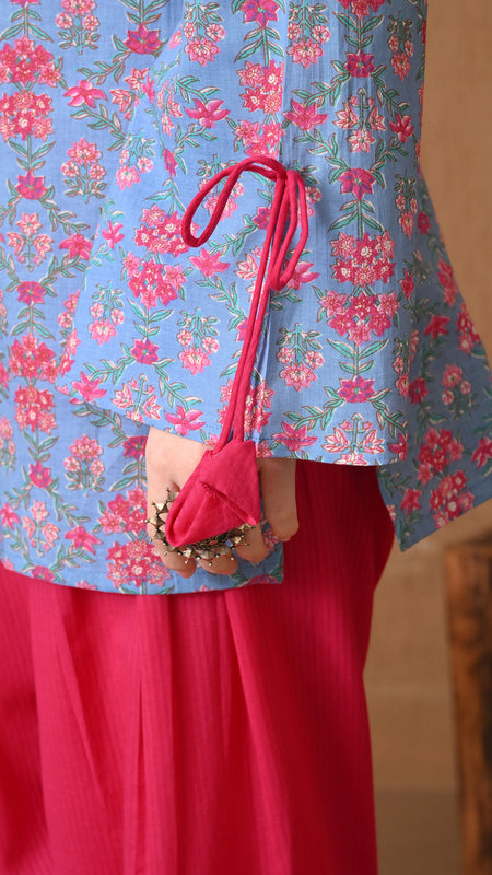 Powder Blue Jaal Farshi Salwar Set