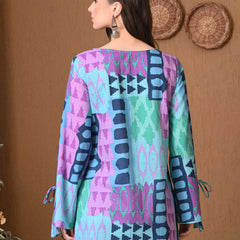 Blue Geometric Top