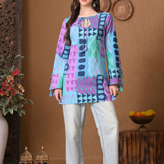 Blue Geometric Top