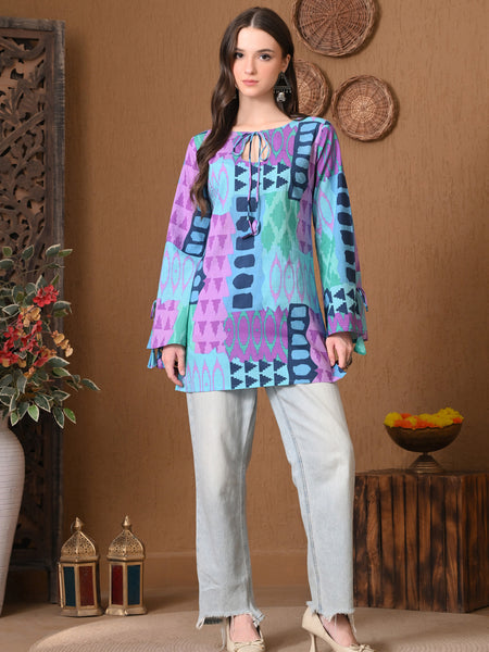Blue Geometric Top