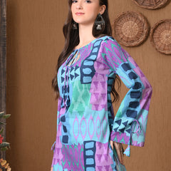 Blue Geometric Top