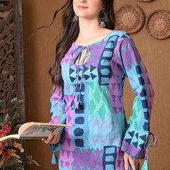 Blue Geometric Top