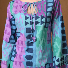Blue Geometric Top