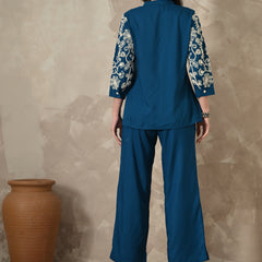 Blue Embroidery Co-ords