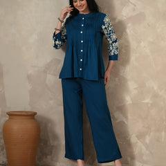 Blue Embroidery Co-ords