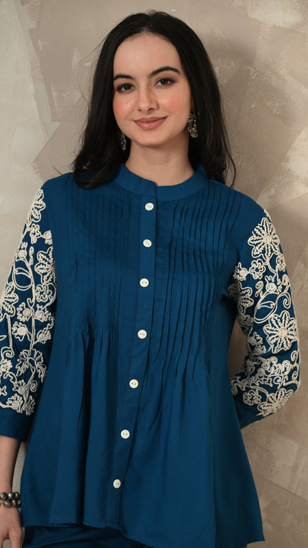 Blue Embroidery Co-ords