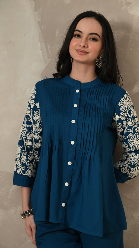 Blue Embroidery Co-ords