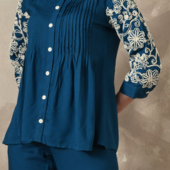 Blue Embroidery Co-ords