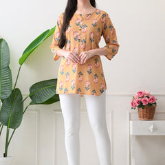 Chikkoo tulip Pure Cotton Casual 3/4th Sleeves Top for women
