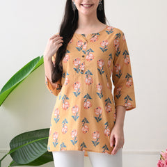 Chikkoo tulip Pure Cotton Casual 3/4th Sleeves Top for women