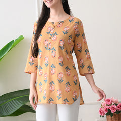 Chikkoo tulip Pure Cotton Casual 3/4th Sleeves Top for women