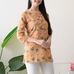 Chikkoo tulip Pure Cotton Casual 3/4th Sleeves Top for women