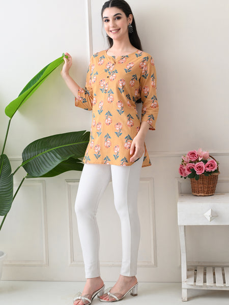 Chikkoo tulip Pure Cotton Casual 3/4th Sleeves Top for women