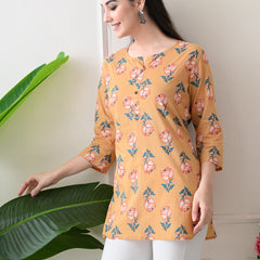 Chikkoo tulip Pure Cotton Casual 3/4th Sleeves Top for women