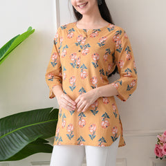 Chikkoo tulip Pure Cotton Casual 3/4th Sleeves Top for women