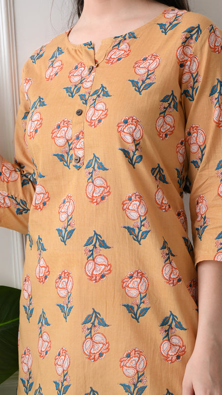 Chikkoo tulip Pure Cotton Casual 3/4th Sleeves Top for women