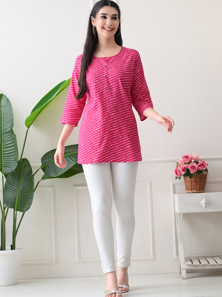 Rani Mothra Pure Cotton Casual 3/4th Sleeves Top for women