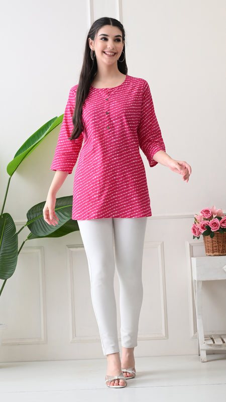 Rani Mothra Pure Cotton Casual 3/4th Sleeves Top for women