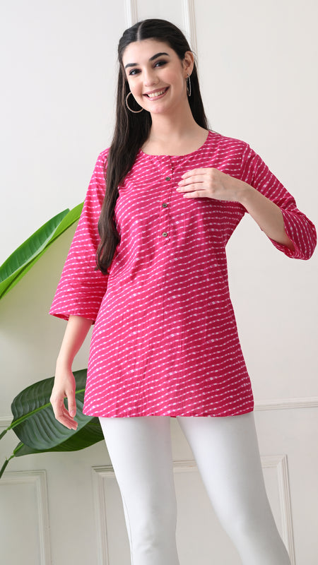 Rani Mothra Pure Cotton Casual 3/4th Sleeves Top for women