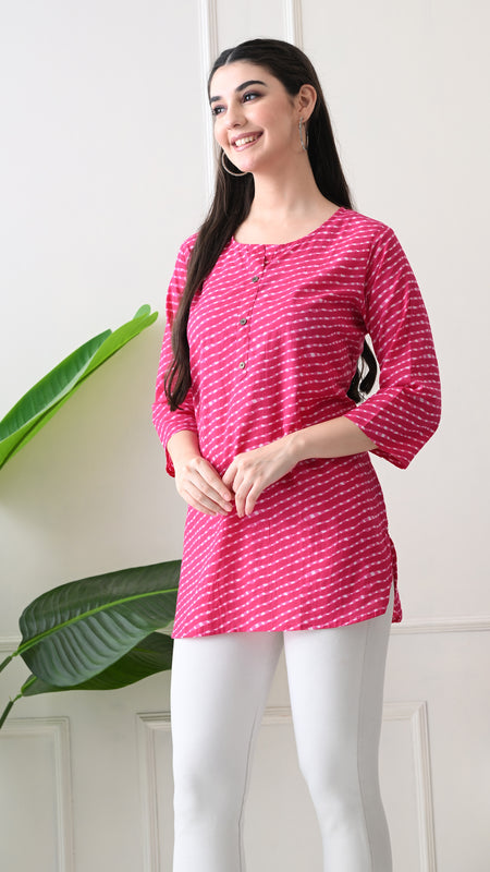 Rani Mothra Pure Cotton Casual 3/4th Sleeves Top for women