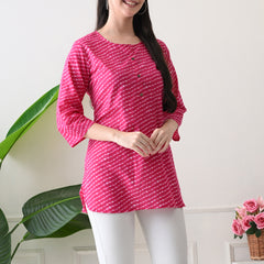 Rani Mothra Pure Cotton Casual 3/4th Sleeves Top for women