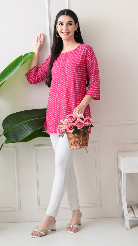 Rani Mothra Pure Cotton Casual 3/4th Sleeves Top for women