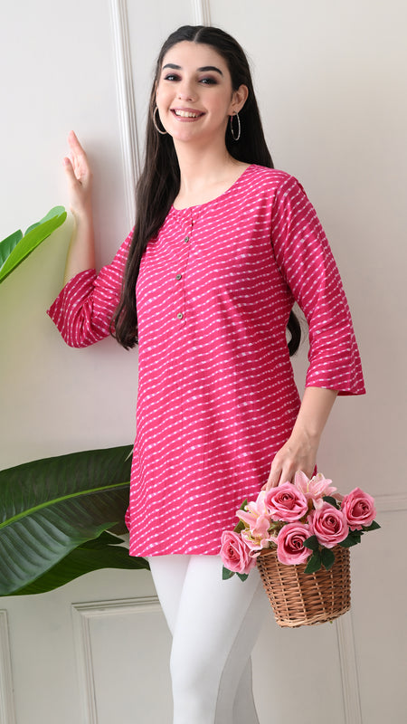 Rani Mothra Pure Cotton Casual 3/4th Sleeves Top for women