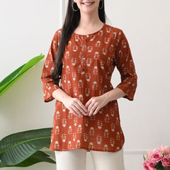Rustic Butti Pure Cotton Casual 3/4th Sleeves Top for women