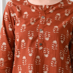 Rustic Butti Pure Cotton Casual 3/4th Sleeves Top for women