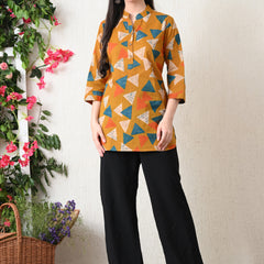 Honey Geometry Pure Cotton Casual 3/4th Sleeves Top for women