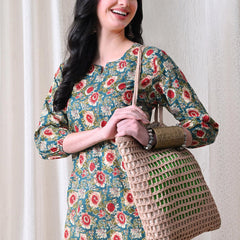 Green SunflowerJal Pure Cotton Casual 3/4th Sleeves Top for women