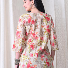 Pink Garden Pure Cotton Casual 3/4th Sleeves Top for women